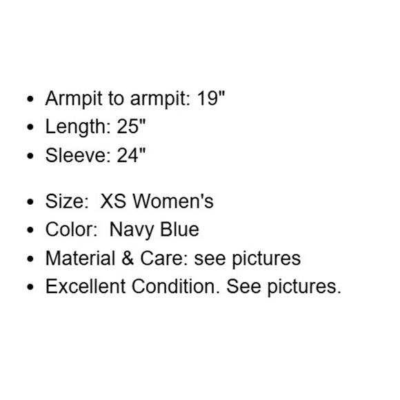 Soma Intimates Jacket Women XS Navy Blue Zip Snaps Lining Barn Chore Utility - Picture 4 of 16